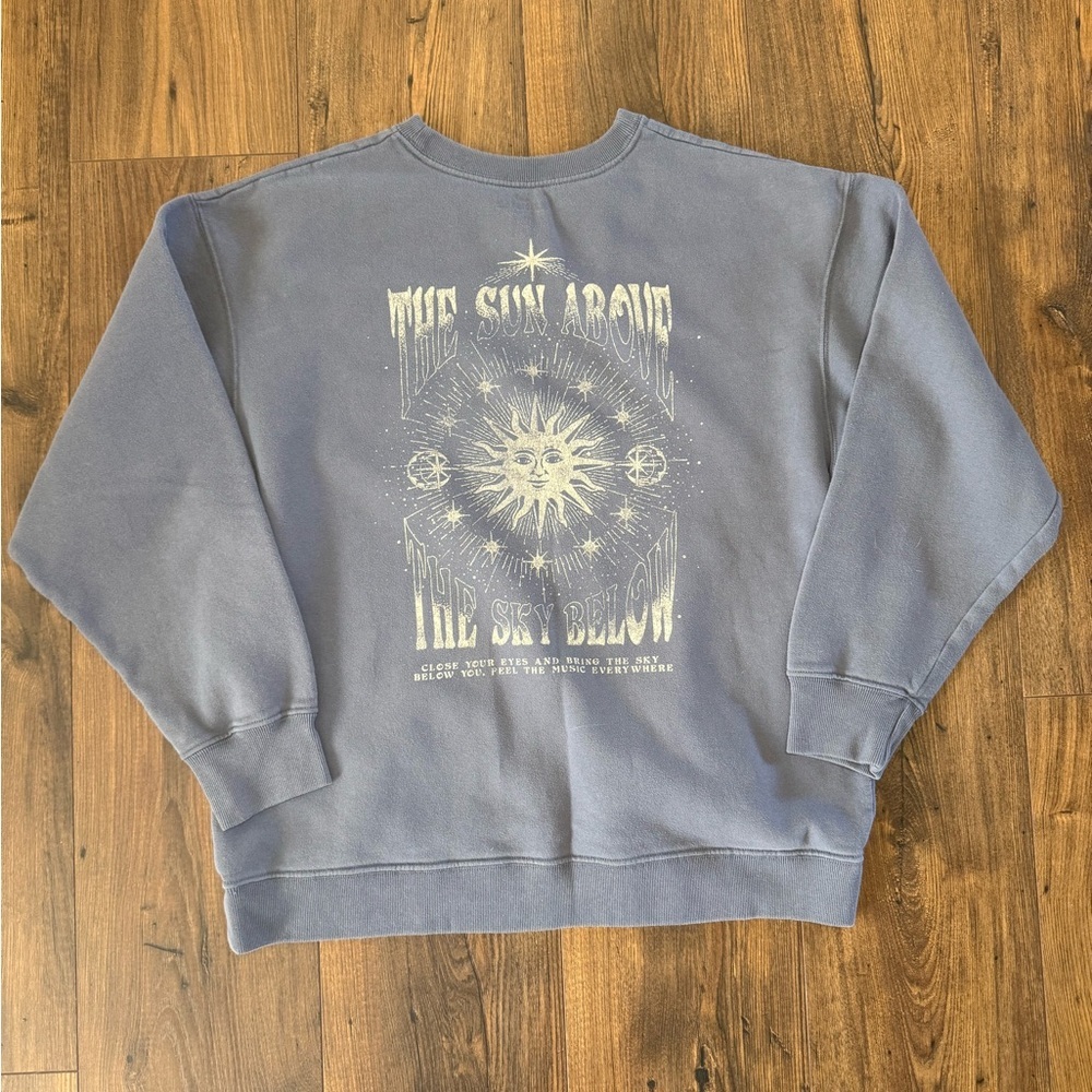 Hollister Co. Women’s Celestial Crew Neck Sweatshirt Size M Slate Blue - Picture 3 of 6